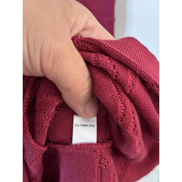 PERUVIAN CONNECTION Pima Cotton Knit Bodycon Textured Red Dress XS Boho Stretch - Picture 10 of 12